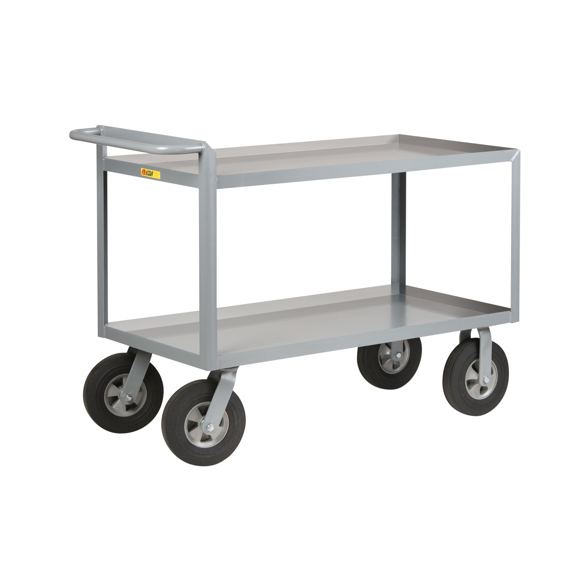 Little Giant Cushion-Load Shelf Truck - 30in. x 48in., 1500-Lb. Capacity, 2 Shelves, Carbon Steel, Model# GL-3048-10SR